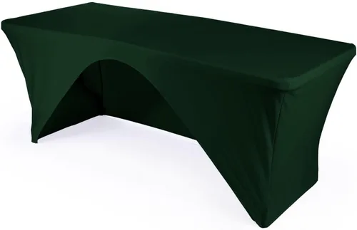 Vista 21 de LA Linen Mantel de elastano con respaldo abierto para mesa rectangular de 6 pies, 72 x 30 x 30 pulgadas, color negro