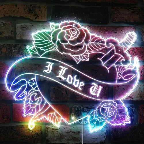 Vista 16 de ADVPRO Flor con tatuaje de serpiente RGB Dynamic Glam LED Sign - Forma de corte a borde - Decoración de pared 3D inteligente - Iluminación dinámica