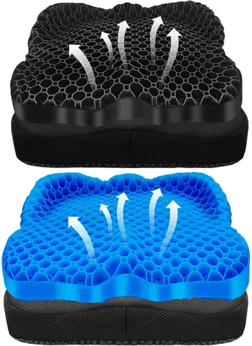 Vista 10 de NEW-Vi Cojín antideslizante para asiento de kayak, cojín de gel doble grueso, cojín de asiento de gel impermeable para kayak, alivio del dolor