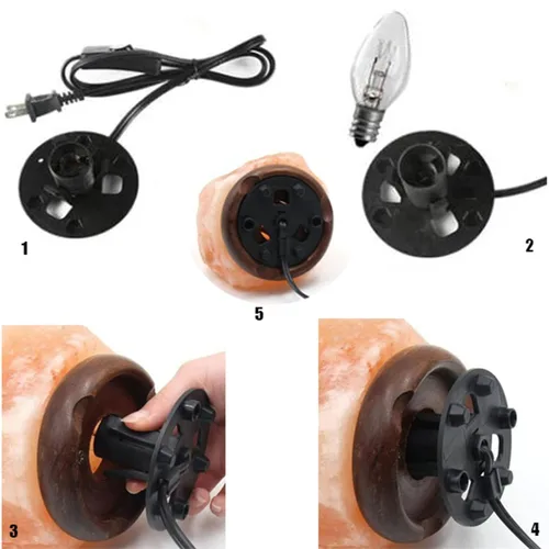 Vista 5 de Cable de lámpara de sal del Himalaya, base de repuesto original, cable de 6 pies con atenuador, conjunto de base E12, listado UL (SPT-1, 1 unidad)
