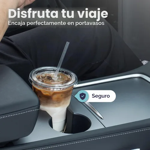 Vista 6 de Fit Meal Prep Paquete de 100 Vasos de Plástico para Café Helado de 12 oz con Tapas Planas y Pajitas Negras, Vaso Transparente Desechable, Vaso Libre