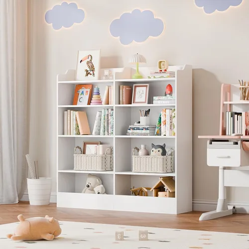 Vista 20 de Cozy Castle Organizador de almacenamiento de juguetes, estantería para niños de 5 niveles, estantería de 10 cubos para niños pequeños, armario