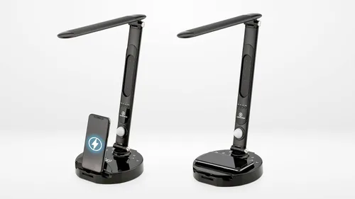 Vista 7 de Lámpara LED, inteligente y ajustable de escritorio con base de carga universal para teléfono de LumiCharge. Control táctil de 3 tonos