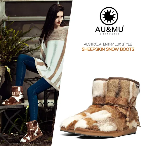 Vista 2 de AU&MU Womens Casual and Versatile Warm Simple Snow Boots
