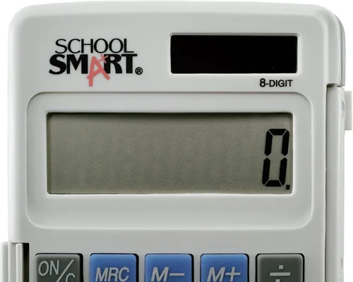 Vista 7 de School Smart Calculadora de bolsillo de doble potencia LCD de 8 dígitos, 2-7/8 x 3/8 x 4-5/8 pulgadas