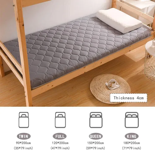 Vista 4 de Colchón japonés mejorado, tapete portátil de tatami para campamento, colchón plegable tamaño individual/individual/Queen/King, colchón de cama