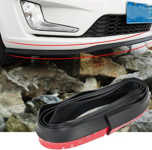 Vista 3 de Alerón universal para parachoques delantero de coche, protector de goma para molduras exteriores (8.2 ft)