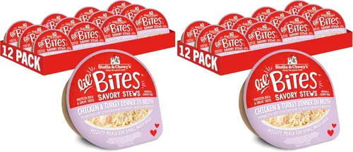 Vista 9 de Stella & Chewy's Lil Bites - Guisos salados para razas pequeñas, cena de carne de res y pollo en caldo, tazas de 2.7 onzas (paquete de 12)