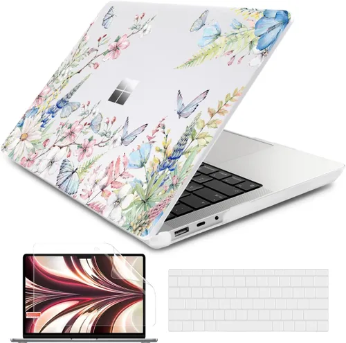 Vista 27 de Batianda Funda personalizable para portátil Microsoft Surface 5 4/3 de 13,5 pulgadas con reposamanos Alcantara modelo 1950/1867, carcasa rígida