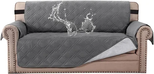 Vista 8 de H.VERSAILTEX Funda de sofá 100% impermeable, lavable, antideslizante, para 3 cojines, protector de muebles para mascotas, fundas de sofá