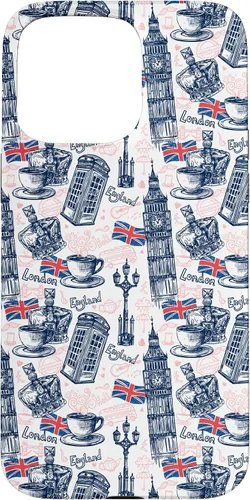 Vista 28 de Funda para iPhone 16 London con Big Ben, Booth, Union Jack, funda de té inglés