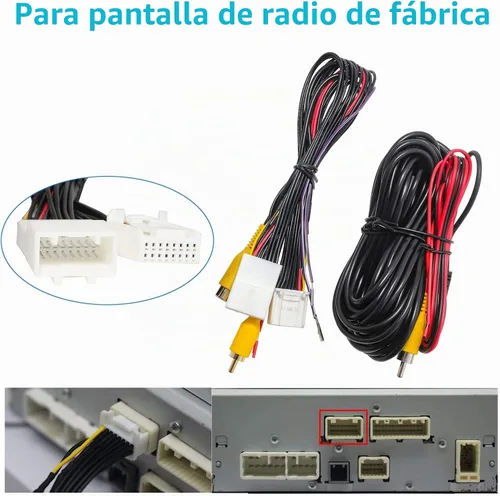 Vista 6 de EWAY Kit de cámara de respaldo de visión trasera para Toyota Camry Corolla RAV4 Prius Avalon 2012-2014 Cámara de marcha atrás a pantalla de radio