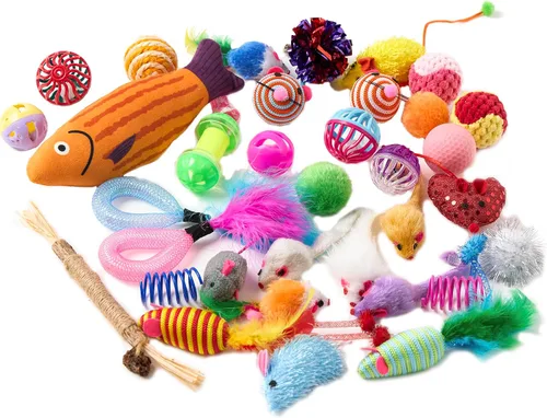 Vista 2 de Fashion's Talk Paquete variado de juguetes para gatos para gatitos, 20 piezas