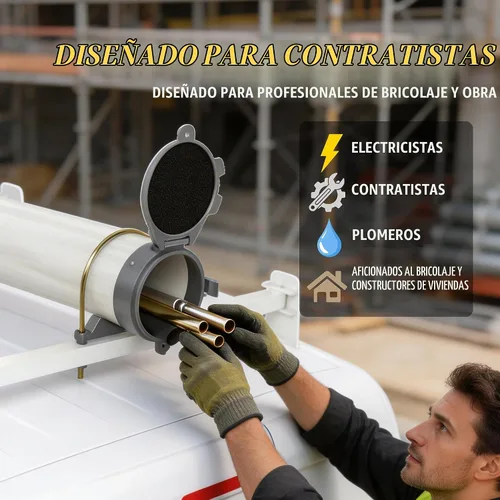 Vista 5 de Kit de Portaconductos de 4 Pulgadas de Diámetro - Portaconductos de PVC, Incluye Hardware de Montaje