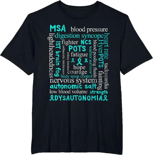 Vista 13 de Autonomic Disorders Teal Ribbon Camiseta para pacientes