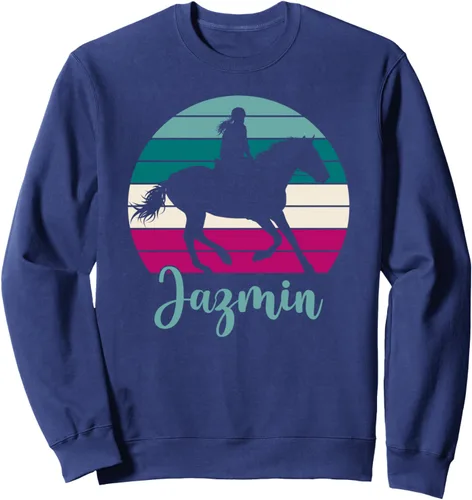 Vista 4 de Jazmin Name Gift - Equestrian Shirt Jazmin Horse Girl Sweatshirt Negro