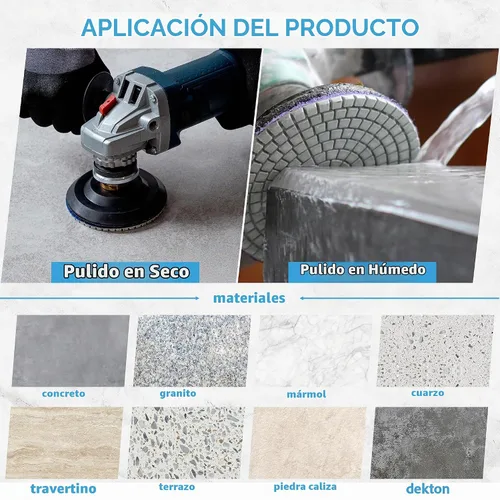 Vista 4 de Almohadillas de pulido de diamante de 4 pulgadas, juego de 11 + 1 almohadilla de respaldo para granito, hormigón, mármol, pulido, libro electrónico
