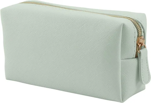 Vista 7 de Bolsa de maquillaje de cuero Apooliy para bolso de viaje, organizador de cosméticos portátil pequeño para mujeres y niñas, bolsa de maquillaje