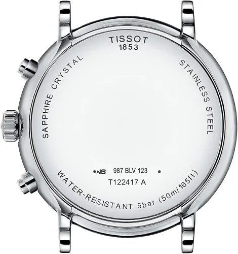 Vista 3 de Tissot Carson - Reloj de cuarzo suizo con caja de acero inoxidable 316L para hombre color negro cuero 20 T1224171603300 Negro - Reloj de cuarzo