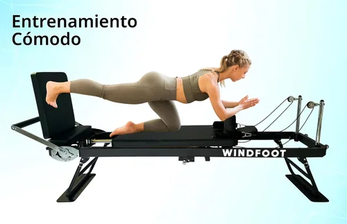 Vista 9 de Pilates Reformer Machine Equipment with Springs & Cords for Home Workout, Foldable Pilates Equipment with Jump Board for All Level Users