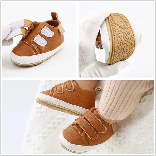 Vista 7 de Tenis de tobillo alto unisex para bebés, niños y niñas, suela de goma suave, zapatos de cuna para niños pequeños