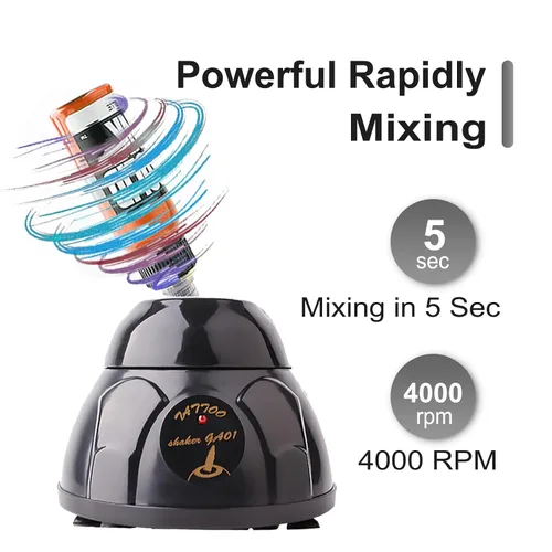 Vista 5 de Yugui Mini mezclador de pintura Vortex de 4000 rpm con función táctil, máquina mezcladora de laboratorio de alta velocidad para agitar pintura