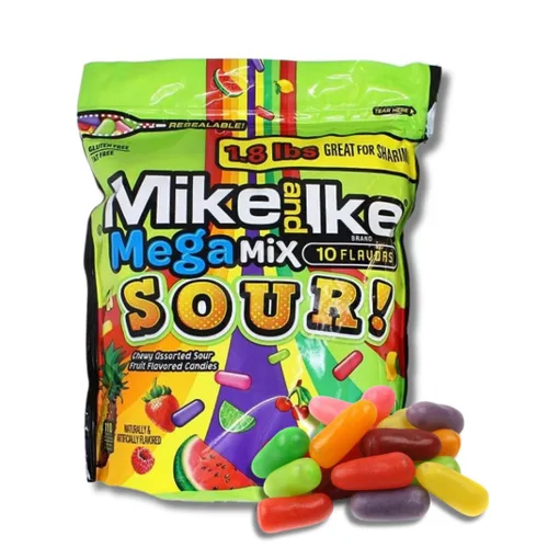 Vista 4 de Mike & Ike - Frutas originales - Caramelos masticables surtidos - Bolsa resellable de 1.8 libras