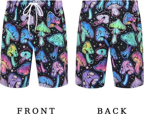 Vista 5 de PATSINFOS ropa de festival para hombre, trajes de festival para hombres, trajes rave para hombres, camisa hawaiana de hongos para hombres, 01