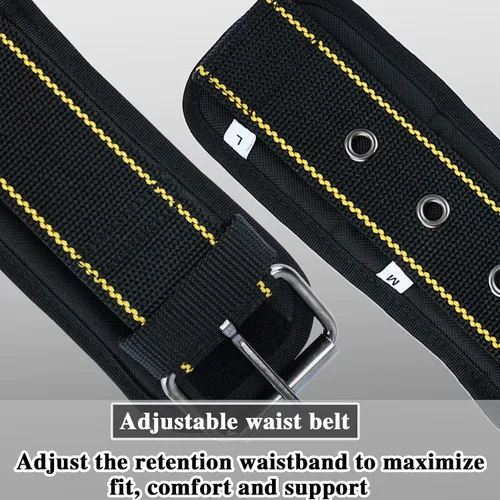 Vista 5 de MELOTOUGH Cinturón de herramientas acolchado para hombre con correa de asa, cinturón de trabajo resistente con anillo D, cintura ajustable de 36 a