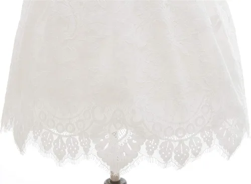 Vista 7 de Meiqiduo Vestido de encaje para niñas y bebés con gorro
