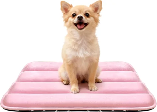 Vista 33 de Tapete de cama para perro, almohadilla reversible para jaula de perro con alfombrilla lavable y espuma suave, cama plana para mascotas para perros