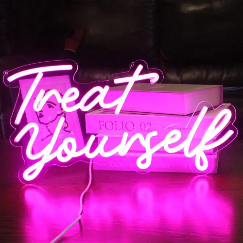 Vista 13 de Letrero LED de neón de feliz cumpleaños, luz nocturna, decoración de fiesta de cumpleaños, funciona con USB, color rosa, funciona con USB