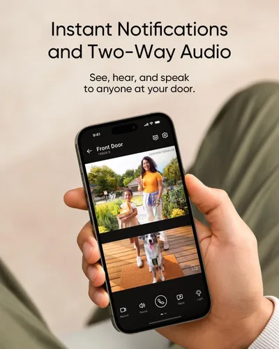 Vista 4 de eufy Security Timbre de video E340 (funciona con batería con respaldo adicional) con timbre, uso ininterrumpido con batería recargable, cámaras