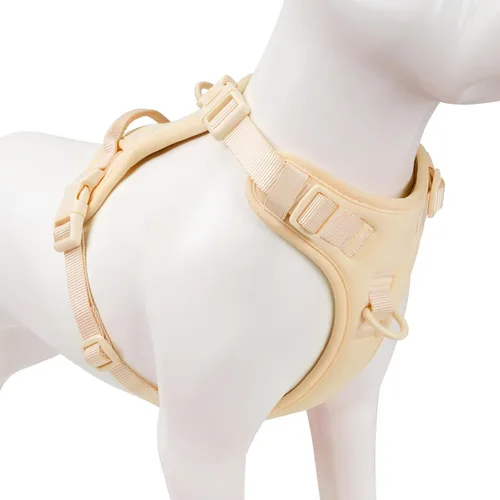 Vista 12 de Arnés para perro sin tirones, chaleco para cachorro con clip frontal para perros pequeños, medianos y grandes (negro, XS)