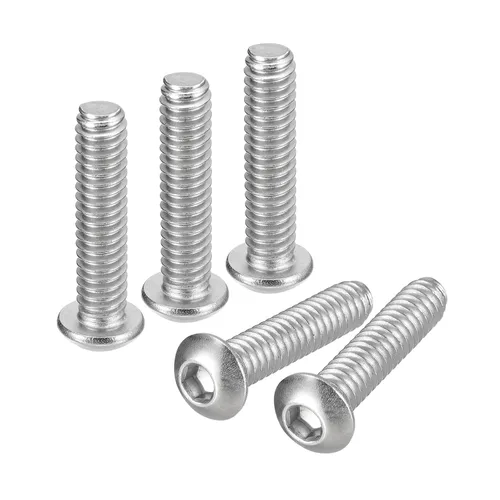Vista 22 de uxcell Tornillos de cabeza de botón de 1/4-20x1, 25 piezas de tornillos hexagonales de acero inoxidable 304, tornillos de rosca completa