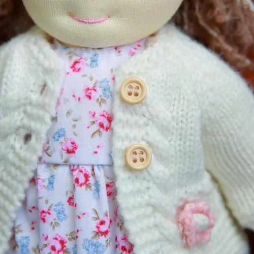 Vista 7 de BlissfulPixie Muñeca de trapo Waldorf Girl hecha a mano, ámbar, felpa suave de 12 pulgadas, ideal para bebés y niños pequeños
