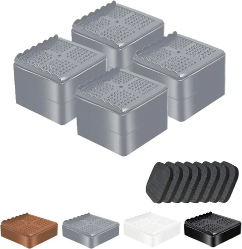Vista 11 de shouwuhho Elevadores de muebles, paquete de 12 elevadores de cama con agarre antideslizante y soporte resistente, elevación de 1 pulgada, 2