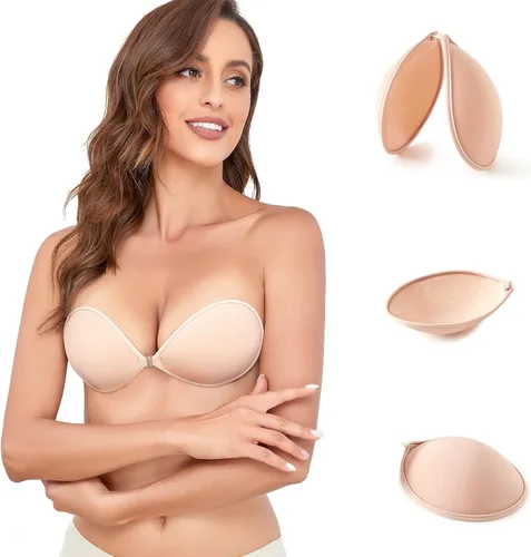 Vista 2 de MITALOO Push up sin tirantes autoadhesivo sujetador invisible sin espalda sujetadores pegajosos