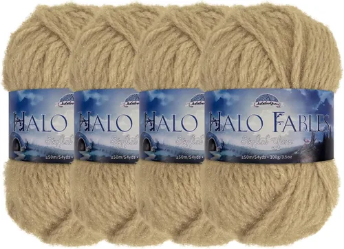 Vista 19 de JubileeYarn Halo Fables Yarn - 100g/Skein Bulky Polyester - North Wind Sun - 2 Skeins