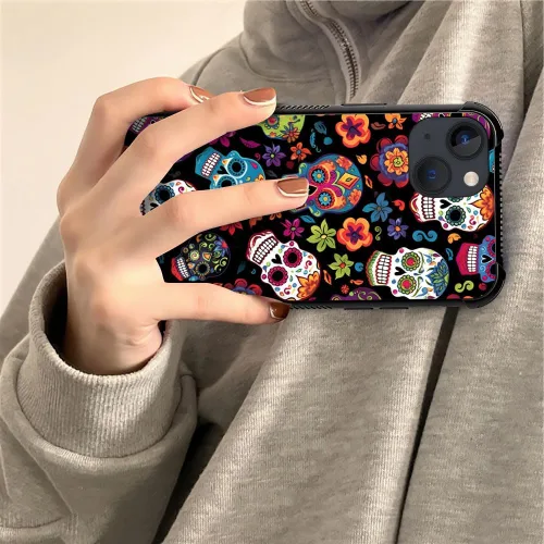 Vista 193 de Funda compatible con iPhone 8, a prueba de golpes, antiarañazos, bandera de ciervos de cola blanca de grano de madera estadounidense