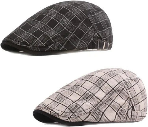 Vista 8 de Idopy Gorra plana de Longshoreman de color a cuadros Ivy Irlandesa Conducción Golf Newsboy Hat
