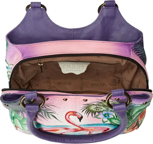 Vista 5 de Anna by Anuschka Triple Compartimiento Mediano Satcheltropical, Flamingo Tropical