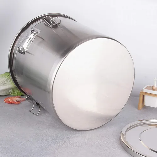Vista 6 de Recipiente hermético de acero inoxidable con tapas, recipientes de almacenamiento de alimentos de metal de acero inoxidable 304 recipientes