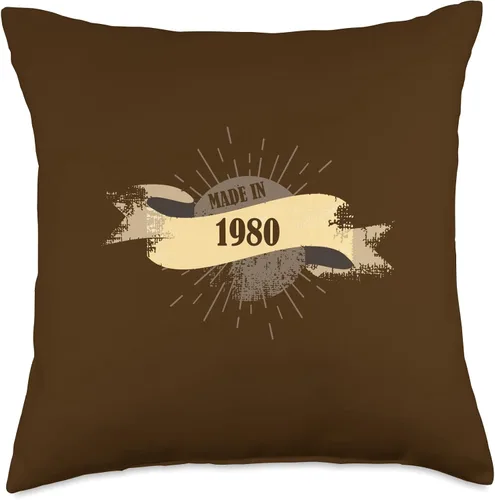Vista 4 de Made in 1980 Birthday Vintage Retro Throw Pillow