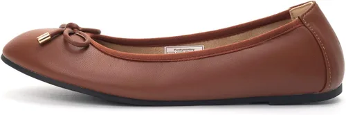 Vista 2 de FUNKYMONKEY Zapatos planos de ballet para mujer, estilo casual, sin cordones, con lazo y punta redonda