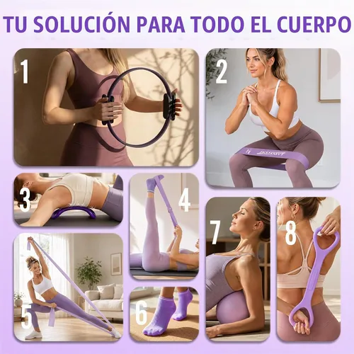 Vista 2 de JKSHMYT Pilates Kit, Pilates Ring and Equipment for Home Workouts Set