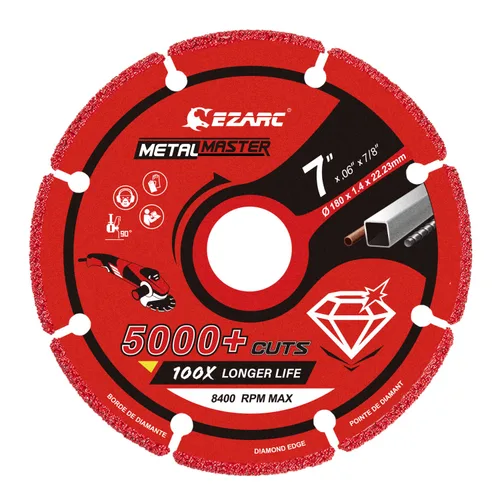Vista 14 de EZARC Rueda de corte de diamante de 3 x 3/8 pulgadas para metal, rueda de corte con más de 5000 cortes en barras de refuerzo, acero, hierro e INOX