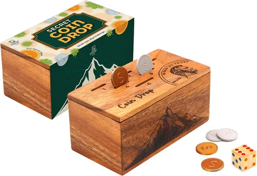 Vista 10 de BSIRI Canopic Chest Challenging Brain Teaser Rompecabezas de madera para la mente y uso como joyería de almacenamiento de dinero, rompecabezas 3D