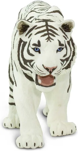 Vista 6 de Safari Ltd. Figura de tigre siberiano blanco, figura detallada de plástico de 10 pulgadas, divertido juguete educativo para niños, niñas y niños a