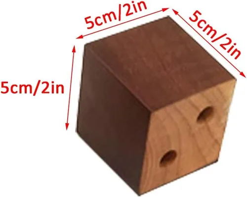 Vista 2 de Muebles de madera maciza de roble con patas elevadas, mesa de sofá y patas de silla, patas de gabinete, patas de bloque de madera, 3